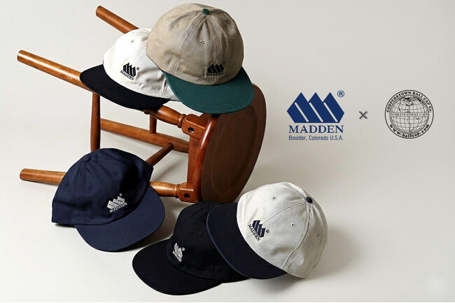 カジュアルブランドの「MADDEN」と老舗「COOPERSTOWN BALL CAP」のコラボキャップに新色が登場。1860年代のスタイルを再現したボールキャップを数量限定発売開始！