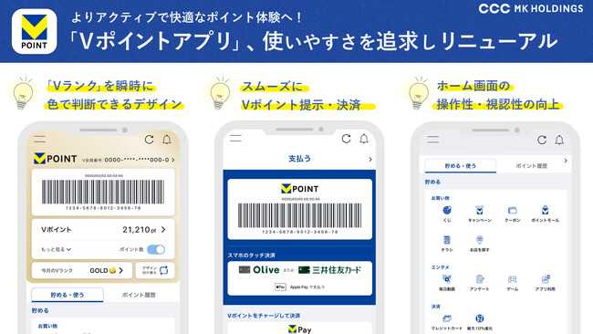 よりアクティブで快適なポイント体験へ！使いやすさを追求し、「Vポイントアプリ」をリニューアル