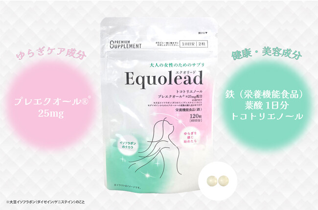 大人の女性の「ゆらぎ」に寄り添う、プレエクオール配合サプリメントが日本調剤のPBシリーズから新発売