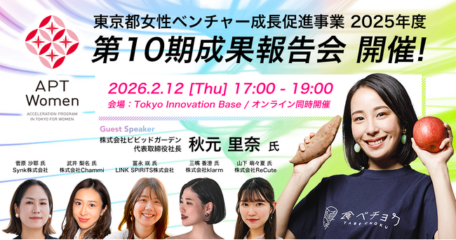 女性起業家の事業成長を一挙公開！東京都女性ベンチャー成長促進事業「APT Women」第10期成果報告会を開催
