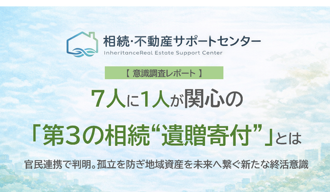 【意識調査レポート】7人に1人が関心の「第3の相続（遺贈寄付）」とは　官民連携で判明。孤立を防ぎ地域資産を未来へ繋ぐ新たな終活意識