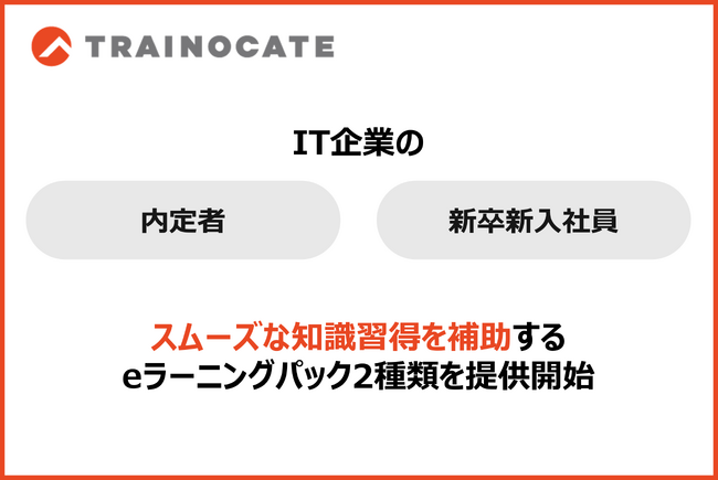 IT企業の新入社員や内定者のスムーズな知識習得を補助するeラーニングパック2種類を提供開始