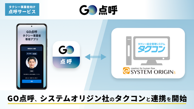 システムオリジンタクシー総合管理システム『タクコン』がタクシー事業者向け自動点呼サービス『GO点呼』と連携