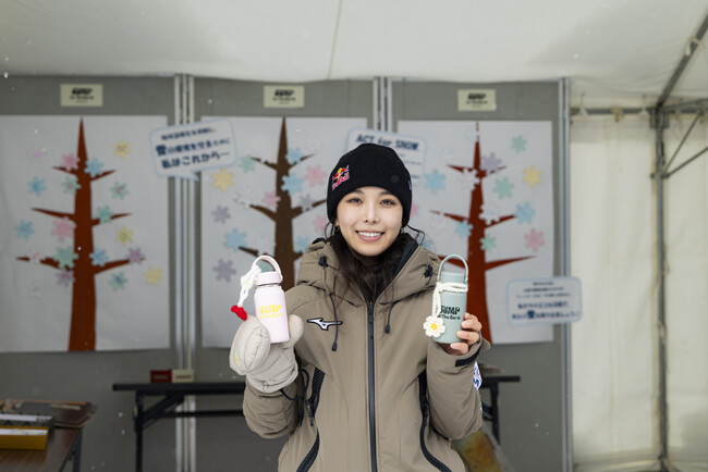 高梨沙羅 JUMP for The Earth PROJECT action with 藤女子高等学校 FIS女子ジャンプW杯2026札幌大会に「マイボトルバー」設置