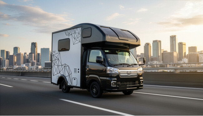 旅をもっと、軽やかに。 Direct Carsの新型コンパクトキャブコン「PLAT」ジャパンキャンピングカーショー2026で世界初公開