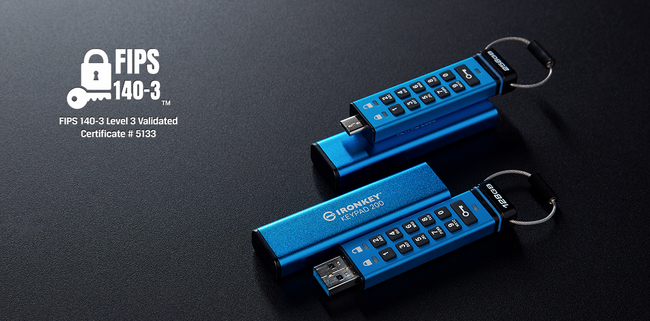 Kingston IronKey Keypad 200シリーズ、NIST FIPS 140-3 レベル3認証を取得