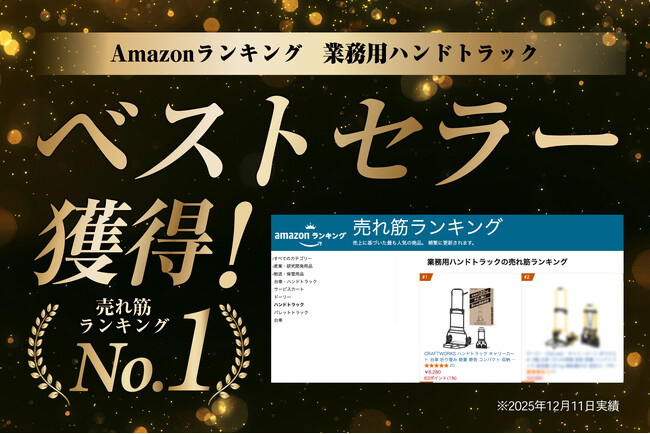 【Amazonベストセラー受賞】ハンドトラック キャリーカート 発売開始で早くもベストセラー！重い荷物も楽々運ぶ。驚異の耐久性と安定感で“静か”に運搬。ユーザー目線の設計・開発で使いやすさを実現。