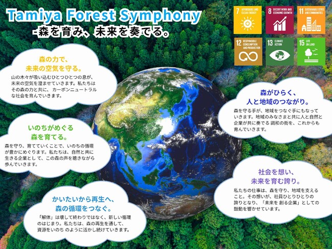 【循環型社会への挑戦】森林保有面積が30haを突破。保有林「Tamiya Forest Symphony」を全国10か所以上へ拡大