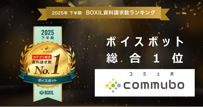 AIボイスボット「commubo」、「2025年下半期 BOXIL資料請求数ランキング」ボイスボット 総合1位に選出