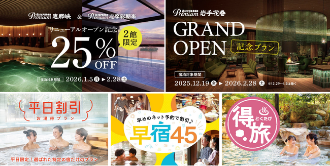人気の割引プランの利用率が前年同期比で約24.8ポイント増加　お客様のニーズに応え、お得な宿泊プランを拡充中！