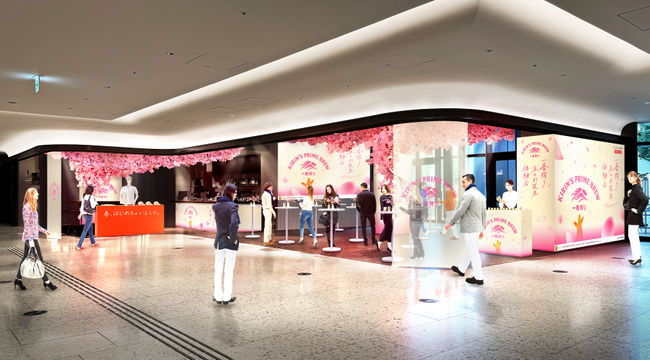 2月にホンモノの桜が満開！立春を迎え、暦の上では春到来　「一番搾り 限定春示温インキデザイン缶」発売記念※　「『一番搾り』冬のお花見体験会 立春なので、ホンモノの桜咲かせちゃいました。」