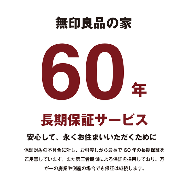 無印良品の家 最長60年の長期保証サービス開始