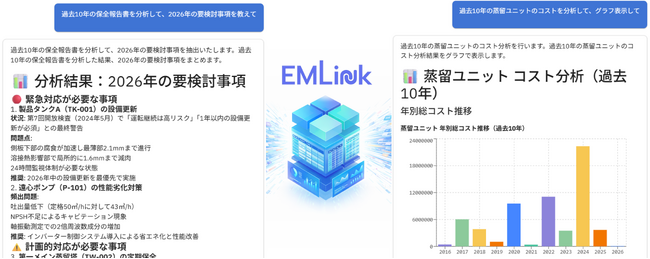 EMLink、AIエージェント機能「Intelligence」で保全業務を95%効率化