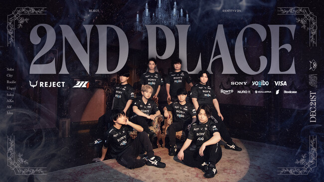 eスポーツチーム「REJECT」IdentityV 第五人格部門が「2025秋季IJL決勝戦」にて準優勝　世界大会『Call of the Abyss VIII』へ向けて再始動