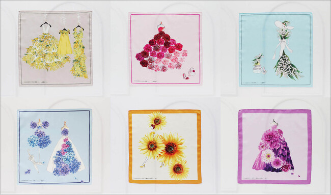 「花を贈るように」をテーマに、花のドレスハンカチーフをCLASSICS the Small Luxuryより月替わりで発売！　　　　　　　― オンラインストア限定BOXセットも登場 ―