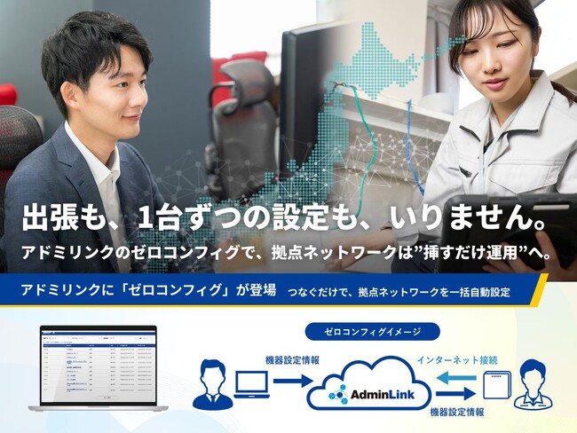 ネットワーク運用の“現場依存”ゼロを目指して 無償クラウドリモート管理サービス「アドミリンク」に、複数拠点一括導入を可能にする新機能「アドミリンク ゼロコンフィグ」を2月24日提供開始