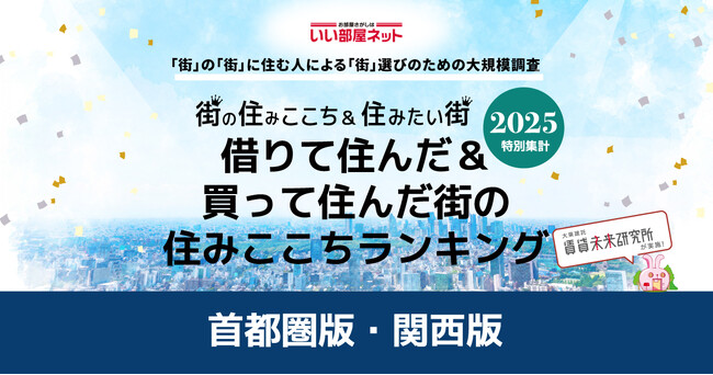 いい部屋ネット 借りて住んだ&買って住んだ街の住みここちランキング2025<関西版>