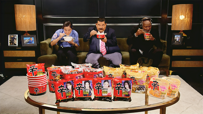世界100カ国以上で販売中の「辛ラーメン」が米国の名物トーク番組『ジミー・キンメル・ライブ！』に登場！