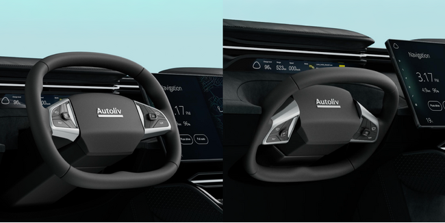 オートリブとTensorが自動運転車向けに世界初の折り畳み式ステアリングホイールを発表