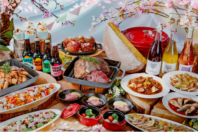 お花見×アウトドア料理をインドアで。新感覚の「桜・グランピングブッフェ」が3月2日からスタート！春のハレの日を祝う、ラクレットがとろける豪快アウトドア料理と、ビストロフレンチの融合
