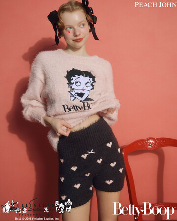 ランジェリーブランドPEACH JOHNが「Betty Boop(TM)（ベティー ブープ(TM)）」とのコラボコレクションを＜2月10日（火）発売＞　あったかニット素材のパジャマもラインナップ