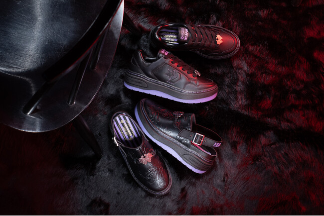 CONVERSE × ANNA SUI、ANNA SUIのモチーフやカラーを纏った「WEAPON」が2型登場