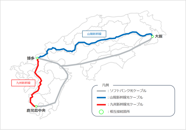 ソフトバンク、JR西日本光ネットワークおよびJR九州電気システム、鉄道沿線の光ケーブルを活用したイーサネット専用線サービスで協業開始
