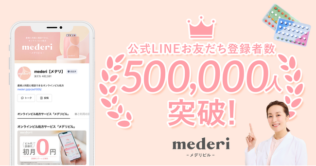 メデリピルの公式LINE友だち登録者数が50万人突破！