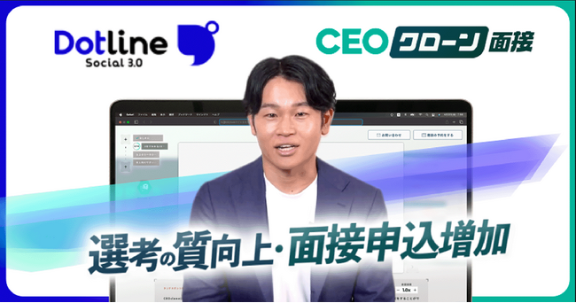 【新卒採用DX】200名の採用をクローンで支援。一次面接の歩留まり向上と面接の質向上を両立するAIコンテンツマーケティング「CEOクローン」をドットラインが導入。