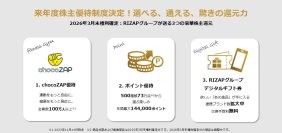 RIZAPグループ、2026年3月末の株主優待内容を決定 驚異の利回り63％超※1を維持し、株主還元の最大化へ挑戦