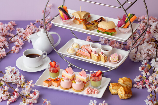 【桜・ピンクに心華やぐ春】桜香るスイーツ＆春野菜のセイボリーをラインアップ！春を満喫するやわらかな味わいの和紅茶や季節限定の桜ほうじ茶とともに「桜のスプリングアフタヌーンティー」