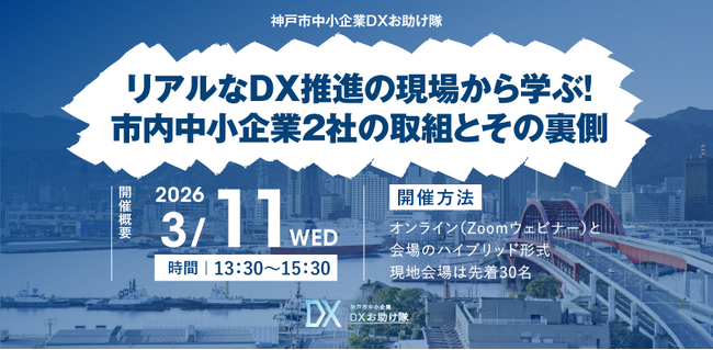 DXお助け隊事例報告会　参加者募集開始「リアルなDX推進の現場から学ぶ！市内中小企業2社の取組とその裏側」