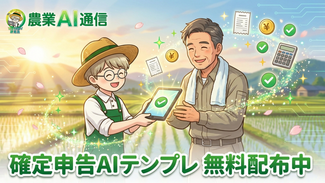 確定申告シーズン、農家が一番つらい季節に。すぐに使える確定申告AIテンプレート集、2月16日より無料キャンペーン開始