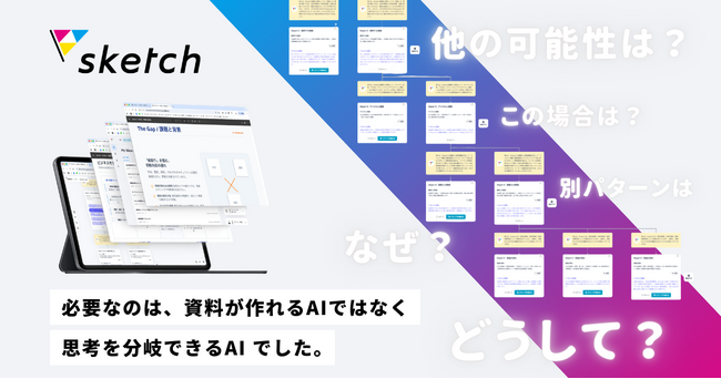 「AIが1分で作った綺麗な企画書」は使えない？ 特許取得の“並行思考AI”で圧倒的な説得力を生み出す事業開発ツール『triven Sketch』正式版リリース