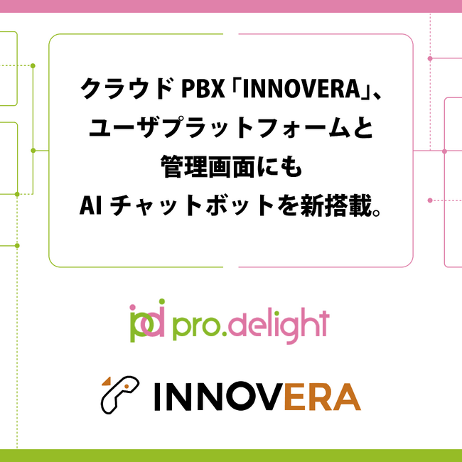 クラウドPBX「INNOVERA」、ユーザプラットフォームと管理画面にもAIチャットボットを新搭載。
