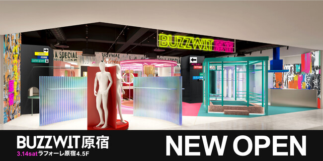 ついに画面を飛び出した！Z世代の“今”がリアルへ！30以上のECブランドを展開する株式会社BUZZWITが、初のブランド複合ショップ 「BUZZWIT原宿」を3月14日（土）にラフォーレ原宿にオープン