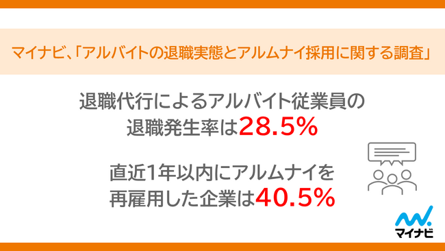 マイナビ、「アルバイトの退職実態とアルムナイ採用に関する調査」を発表