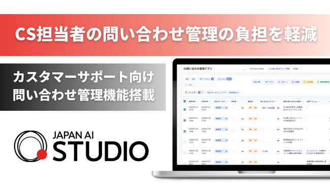 JAPAN AI STUDIOを活用したカスタマーサポート向け問い合わせ管理機能を提供開始