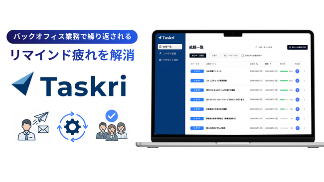 バックオフィスの「リマインド疲れ」を解消する自動化ツール『Taskri（タスクリ）』を正式提供開始