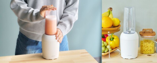 ワンプッシュで“なめらか”。氷・冷凍果実もパワフル粉砕、冷たさを約2.5時間キープできる保冷スティック付き「ミキサー TMX30A-W」新発売