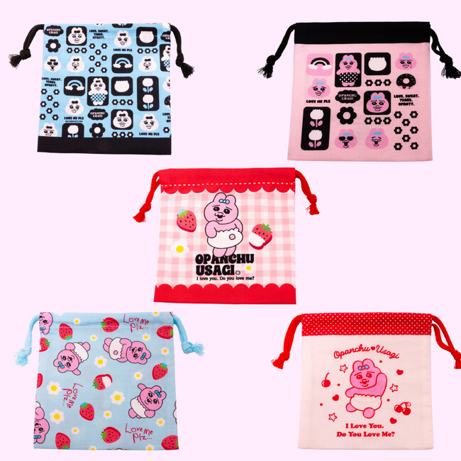 【おぱんちゅうさぎ】何が出るかはお楽しみ！全6柄（うちシークレット1柄）の「ブラインド 巾着M」がスケーターから登場。