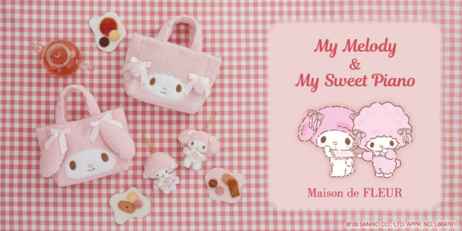 【Maison de FLEUR】「マイメロディ」と「マイスウィートピアノ」のコラボコレクションお揃いのリボンとケープをまとった心ときめくアイテムを2月27日(金)発売