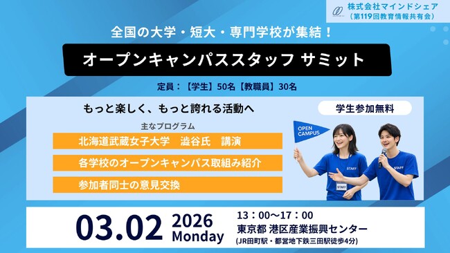 全国の学生スタッフが取り組みを共有し、学び合う場ー「オープンキャンパススタッフサミット」がスタート