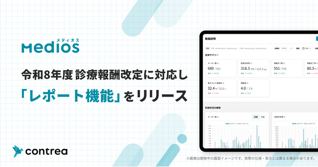 MediOS、令和8年度診療報酬改定に対応し「レポート機能」をリリース
