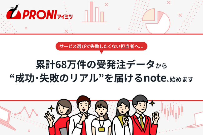 累計68万件のデータから「BtoBサービス選びの成功・失敗」を可視化。PRONI（プロニ）がnote連載を開始