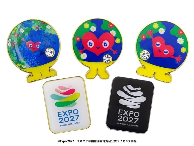 GREEN×EXPO 2027公式ライセンス商品　ラインストーンがきらめく「トゥンクトゥンク」とシックな「公式ロゴ」の2タイプのピンズが新登場　2026年2月25日（水）販売開始