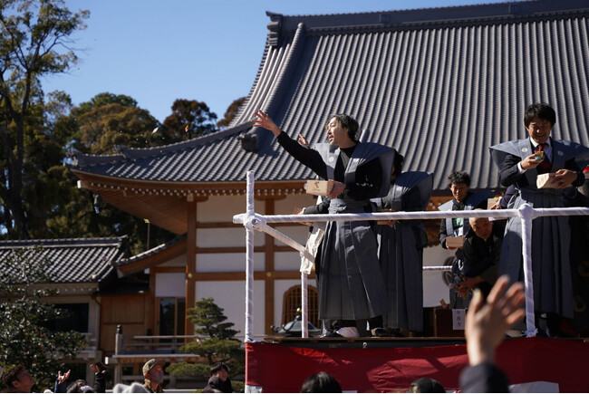 墨絵師・西元祐貴が2026年2月3日に開催された豊川稲荷の追儺(ついな)行事「節分会」に参加!