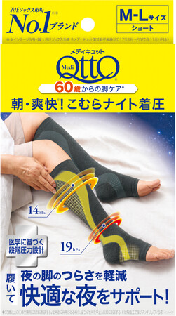 【新製品】メディキュットから、60歳からの脚ケア*1シリーズ第2弾「朝・爽快※！こむらナイト着圧ソックス」が新登場！