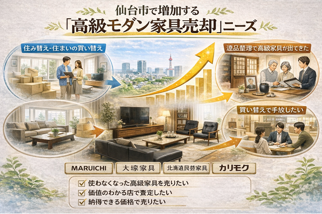 仙台市で「アルフレックス家具の買取強化」を開始｜購入10年以内は10,000円保証、共同販売ルート構築で高価買取体制を拡充