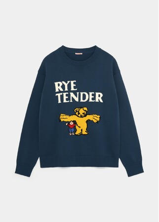 RYE TENDER × 我喜屋位瑳務 原画作品を編み柄で表現した、色と線が躍るアートニット 3月7日（土）より自社ECサイトにて発売